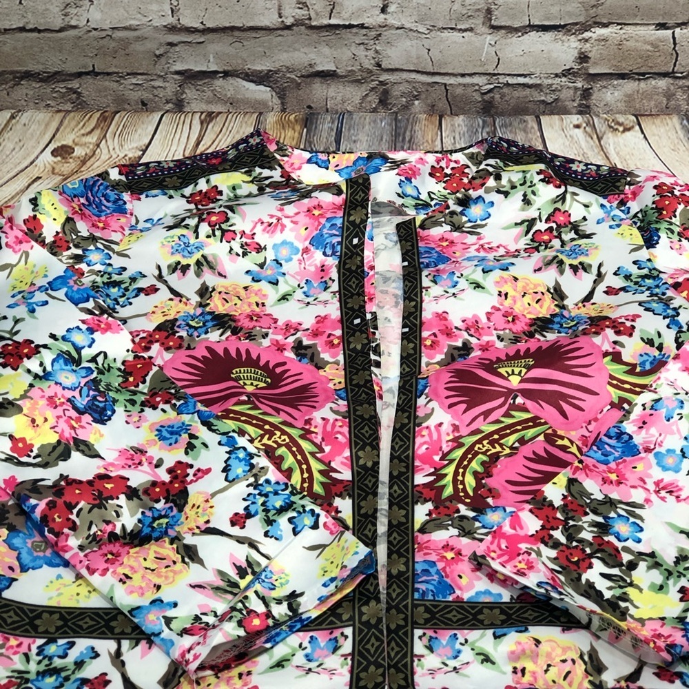 Boutique floral contrasting trim open cardigan xl‎ - Picture 5 of 5